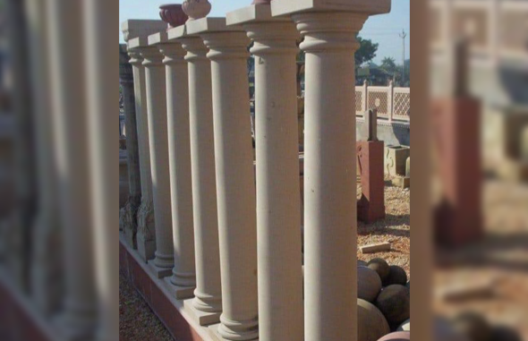 Rounding pillars off white